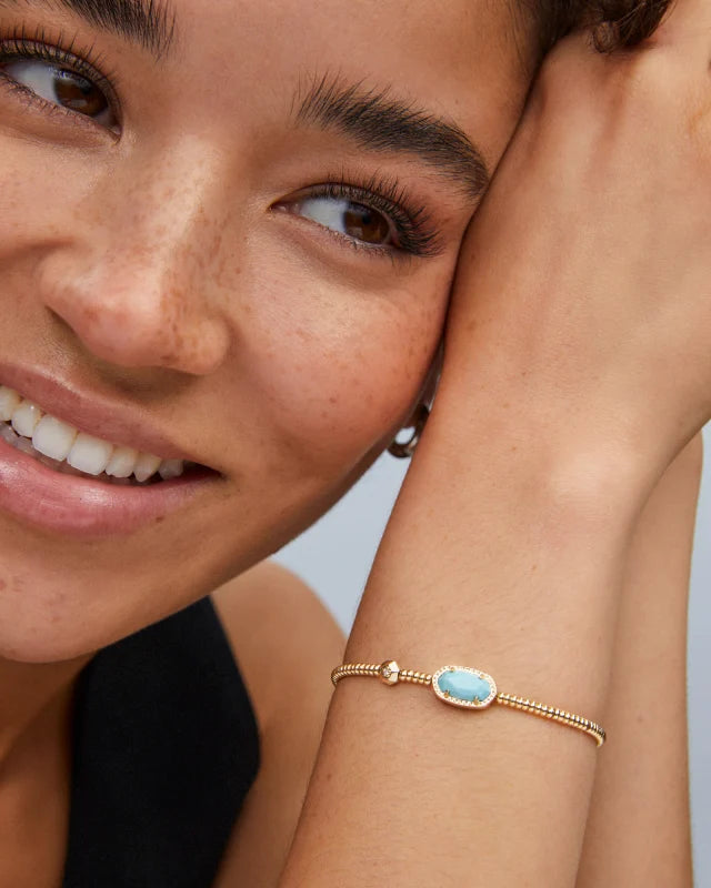 Grayson Kendra Scott Gold Stretch Bracelet in Light Blue